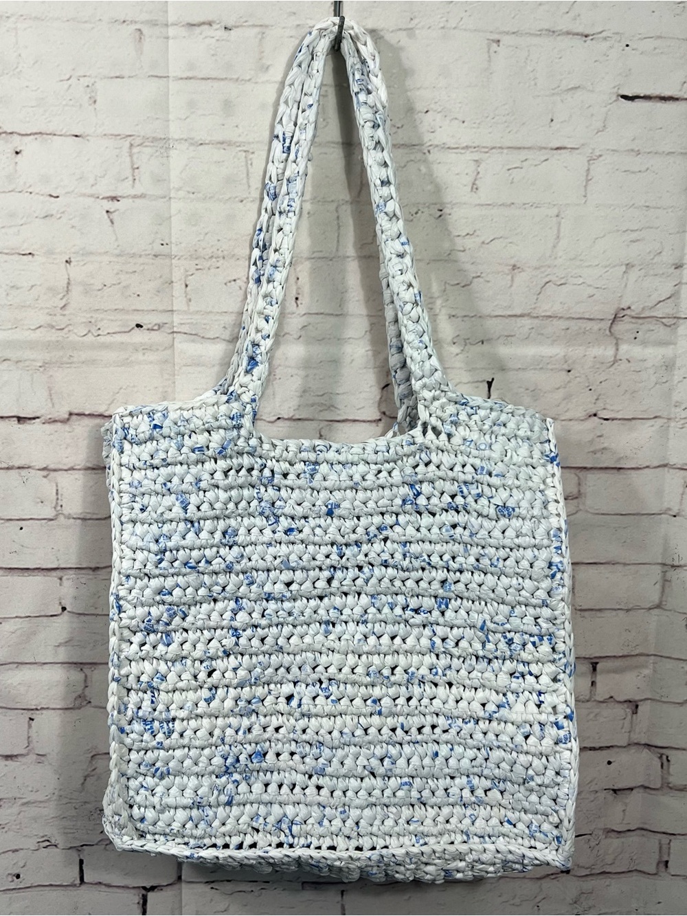 HandMade Crocheted Purse Recycled Plastic Grocery Bag Plarn Tote Walmart Upcycle